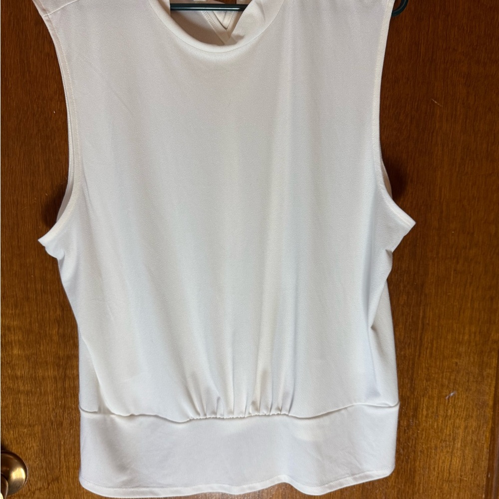 Banana Republic Classic White Sleeveless Blouse